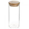 Wooden lid borosilicate airtight glass jar